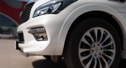 13 999 р. Защита переднего бампера (Ø75х42 мм, нержавейка) Russtal INFINITI QX80 Z62 1-ый рестайлинг (2014-2018)  с доставкой в г. Пермь. Увеличить фотографию 3
