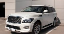 13 999 р. Защита переднего бампера (Ø75х42 мм, нержавейка) Russtal INFINITI QX80 Z62 1-ый рестайлинг (2014-2018)  с доставкой в г. Пермь. Увеличить фотографию 4