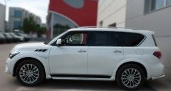 14 999 р. Защита порогов из круглой укороченной трубы диаметром 42 мм SLITKOFF INFINITI QX80 Z62 1-ый рестайлинг (2014-2018)  с доставкой в г. Пермь. Увеличить фотографию 4