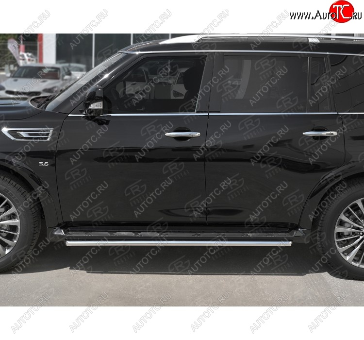 14 999 р. Защита порогов (Ø42 мм, нержавейка) SLITKOFF  INFINITI QX80  Z62 (2018-2024) 2-ой рестайлинг  с доставкой в г. Пермь