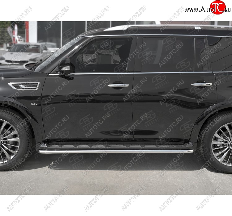 16 549 р. Защита порогов (Ø42 мм, нержавейка) SLITKOFF  INFINITI QX80  Z62 (2018-2024) 2-ой рестайлинг  с доставкой в г. Пермь