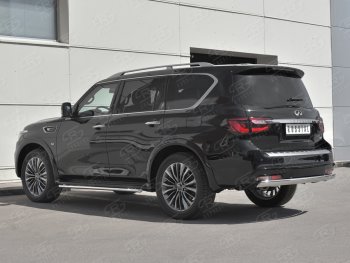 15 499 р. Защита заднего бампера (Ø75х42 мм, нержавейка) Russtal INFINITI QX80 Z62 2-ой рестайлинг (2018-2024)  с доставкой в г. Пермь. Увеличить фотографию 2