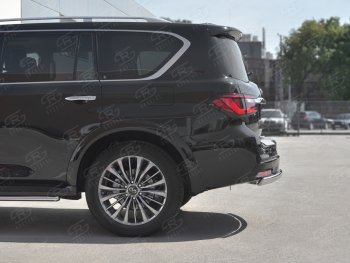15 499 р. Защита заднего бампера (Ø75х42 мм, нержавейка) Russtal INFINITI QX80 Z62 2-ой рестайлинг (2018-2024)  с доставкой в г. Пермь. Увеличить фотографию 3