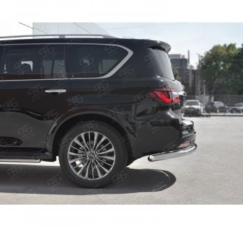 15 749 р. Защита заднего бампера (Ø76 мм, нержавейка) SLITKOFF INFINITI QX80 Z62 2-ой рестайлинг (2018-2024)  с доставкой в г. Пермь. Увеличить фотографию 2