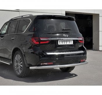 15 749 р. Защита заднего бампера (Ø76 мм, нержавейка) SLITKOFF INFINITI QX80 Z62 2-ой рестайлинг (2018-2024)  с доставкой в г. Пермь. Увеличить фотографию 3