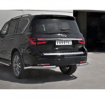 16 849 р. Защита заднего бампера (Ø76 мм уголки, нержавейка) SLITKOFF  INFINITI QX80  Z62 (2018-2024) 2-ой рестайлинг  с доставкой в г. Пермь. Увеличить фотографию 3