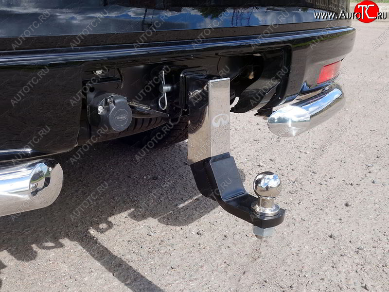 13 649 р. Фаркоп (тягово-сцепное устройство) TCC (с логотипом Infiniti)  INFINITI QX80  Z62 (2018-2024) 2-ой рестайлинг (Оцинкованный, шар E)  с доставкой в г. Пермь