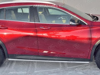 17 999 р. Защита порогов (Ø42 мм) SLITKOFF INFINITI QX30 H15E (2016-2020) (Вариант 3 (круглые торцы под 90°))  с доставкой в г. Пермь. Увеличить фотографию 2