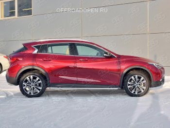 17 999 р. Защита порогов (Ø42 мм) SLITKOFF INFINITI QX30 H15E (2016-2020) (Вариант 3 (круглые торцы под 90°))  с доставкой в г. Пермь. Увеличить фотографию 3