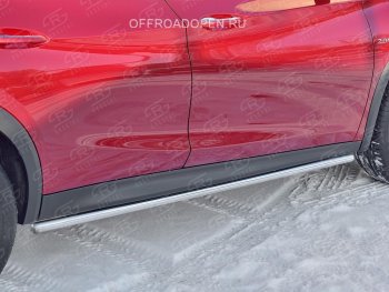 17 999 р. Защита порогов (Ø42 мм) SLITKOFF INFINITI QX30 H15E (2016-2020) (Вариант 3 (круглые торцы под 90°))  с доставкой в г. Пермь. Увеличить фотографию 4