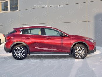 22 999 р. Порожки для ног (труба Ø42) SLITKOFF INFINITI QX30 H15E (2016-2020) (Вариант 2 (лист алюм, проф.сталь))  с доставкой в г. Пермь. Увеличить фотографию 4
