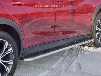 35 549 р. Порожки для ног (труба Ø42) SLITKOFF  INFINITI QX30  H15E (2016-2020) (Вариант 3 (лист нерж, проф. нерж))  с доставкой в г. Пермь. Увеличить фотографию 2