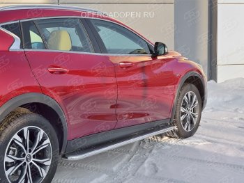 35 549 р. Порожки для ног (труба Ø42) SLITKOFF  INFINITI QX30  H15E (2016-2020) (Вариант 3 (лист нерж, проф. нерж))  с доставкой в г. Пермь. Увеличить фотографию 3