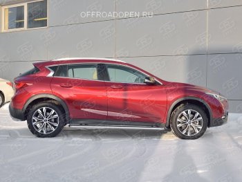 35 549 р. Порожки для ног (труба Ø42) SLITKOFF  INFINITI QX30  H15E (2016-2020) (Вариант 3 (лист нерж, проф. нерж))  с доставкой в г. Пермь. Увеличить фотографию 4