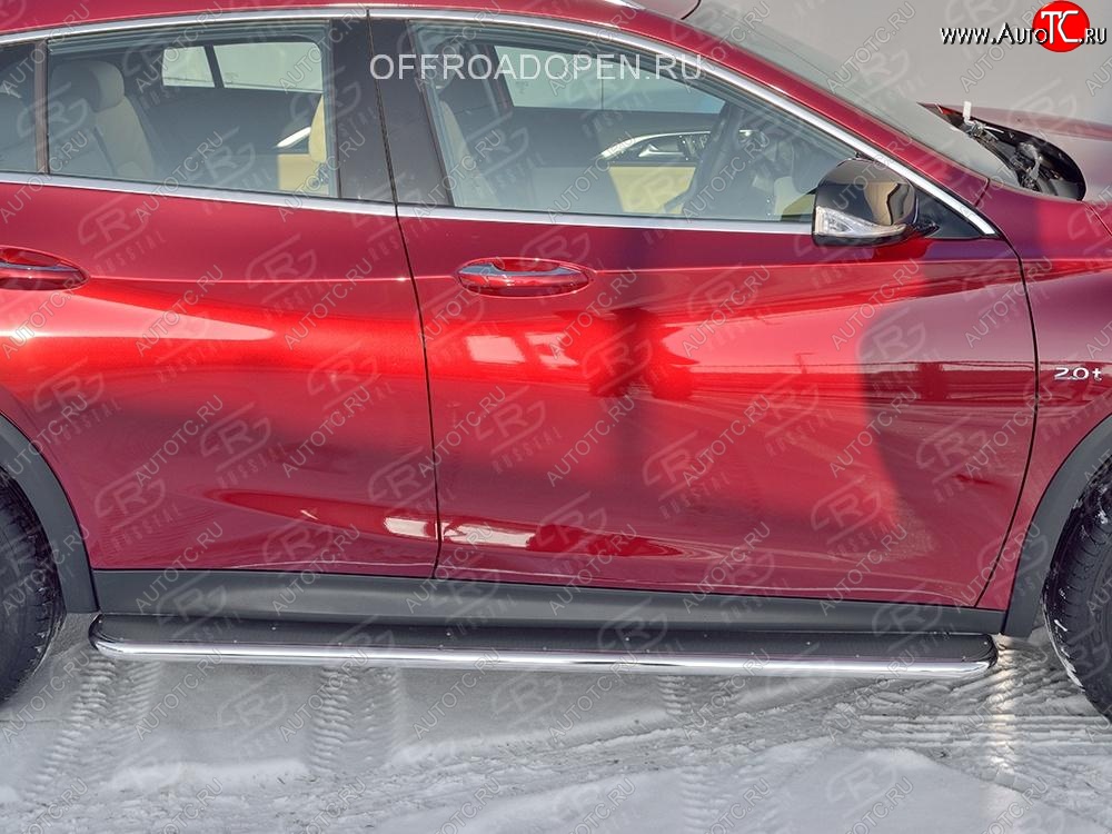 35 549 р. Порожки для ног (труба Ø42) SLITKOFF  INFINITI QX30  H15E (2016-2020) (Вариант 3 (лист нерж, проф. нерж))  с доставкой в г. Пермь