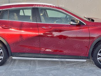 19 999 р. Защита порогов (Ø63 мм) SLITKOFF  INFINITI QX30  H15E (2016-2020) (Вариант 3 (круглые торцы под 90°))  с доставкой в г. Пермь. Увеличить фотографию 3