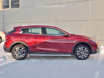 19 999 р. Защита порогов (Ø63 мм) SLITKOFF  INFINITI QX30  H15E (2016-2020) (Вариант 3 (круглые торцы под 90°))  с доставкой в г. Пермь. Увеличить фотографию 4
