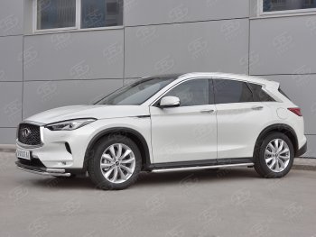 18 849 р. Защита переднего бампера (2 трубы Ø42 мм, нержавейка) SLITKOFF INFINITI Qx50 J55 (2017-2022)  с доставкой в г. Пермь. Увеличить фотографию 3