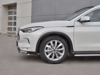18 849 р. Защита переднего бампера (2 трубы Ø42 мм, нержавейка) SLITKOFF INFINITI Qx50 J55 (2017-2022)  с доставкой в г. Пермь. Увеличить фотографию 4