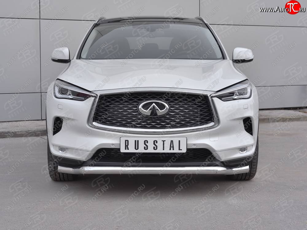 21 949 р. Защита переднего бампера SLITKOFF (Ø63 мм волна, нержавейка) INFINITI Qx50 J55 (2017-2022)  с доставкой в г. Пермь