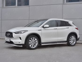 21 949 р. Защита переднего бампера SLITKOFF (Ø63 мм волна, нержавейка) INFINITI Qx50 J55 (2017-2022)  с доставкой в г. Пермь. Увеличить фотографию 3