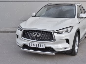 13 899 р. Защита переднего бампера (Ø75х42 дуга, нержавейка) Russtal INFINITI Qx50 J55 (2017-2022)  с доставкой в г. Пермь. Увеличить фотографию 2