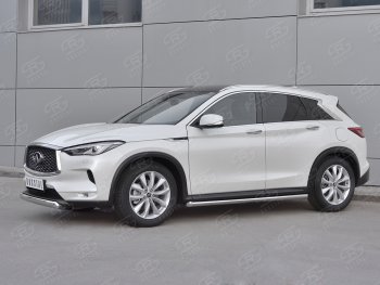 13 899 р. Защита переднего бампера (Ø75х42 дуга, нержавейка) Russtal INFINITI Qx50 J55 (2017-2022)  с доставкой в г. Пермь. Увеличить фотографию 3