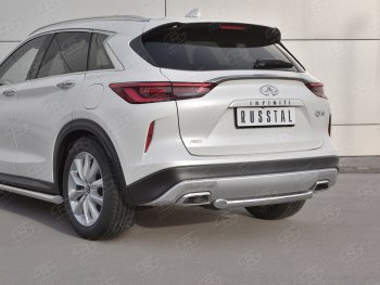 17 349 р. Защита заднего бампера (Ø63 мм, нержавейка) RUSSTAL  INFINITI Qx50  J55 (2017-2022)  с доставкой в г. Пермь. Увеличить фотографию 2