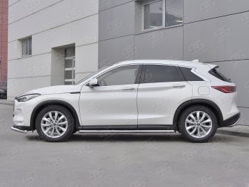 19 399 р. Защита порогов (Ø120x60 мм с проступью, нержавейка) Russtal INFINITI Qx50 J55 (2017-2022)  с доставкой в г. Пермь. Увеличить фотографию 4