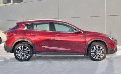 Защита порогов из круглой трубы диаметром 42 мм SLITKOFF INFINITI Qx50  J50 (2013-2016) дорестайлинг