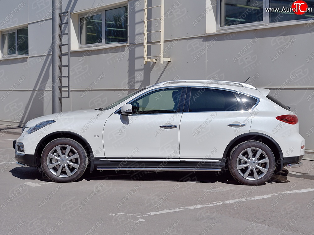 17 299 р. Защита порогов из круглой трубы диаметром 42 мм (рестайлинг) SLITKOFF INFINITI Qx50 J50 дорестайлинг (2013-2016)  с доставкой в г. Пермь