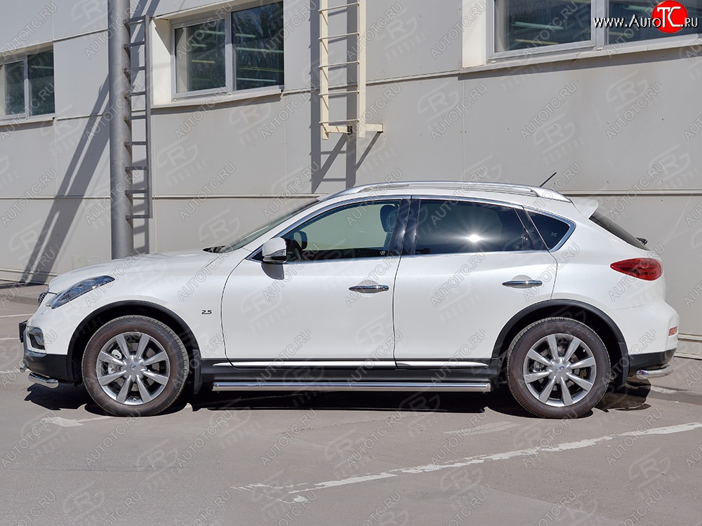 15 749 р. Защита порогов из круглой трубы диаметром 63 мм SLITKOFF INFINITI Qx50 J50 дорестайлинг (2013-2016)  с доставкой в г. Пермь