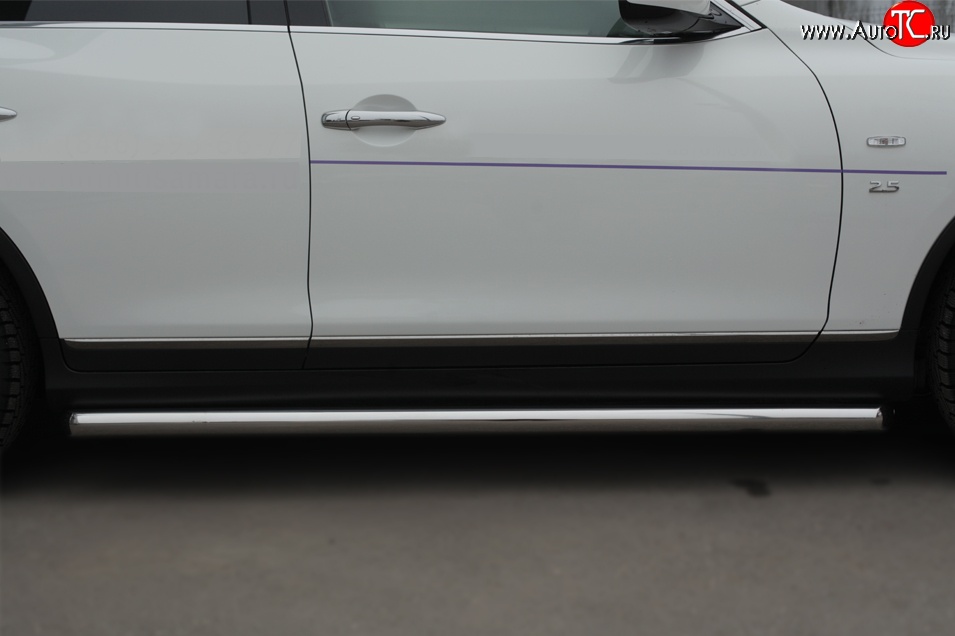 11 999 р. Защита порогов из круглой трубы диаметром 63 мм SLITKOFF INFINITI Qx50 J50 дорестайлинг (2013-2016)  с доставкой в г. Пермь