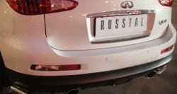13 999 р. Защита заднего бампера (Ø42 мм уголки, нержавейка) SLITKOFF INFINITI Qx50 J50 дорестайлинг (2013-2016)  с доставкой в г. Пермь. Увеличить фотографию 3