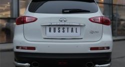 15 449 р. Защита заднего бампера из двух боковых уголков диаметром 63 мм SLITKOFF INFINITI Qx50 J50 дорестайлинг (2013-2016)  с доставкой в г. Пермь. Увеличить фотографию 2