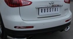 15 449 р. Защита заднего бампера из двух боковых уголков диаметром 63 мм SLITKOFF INFINITI Qx50 J50 дорестайлинг (2013-2016)  с доставкой в г. Пермь. Увеличить фотографию 3