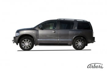 14 219 р. Защита штатных порогов Arbori (нержавейка, d42 mm). INFINITI QX56 JA60 дорестайлинг (2004-2007)  с доставкой в г. Пермь. Увеличить фотографию 2