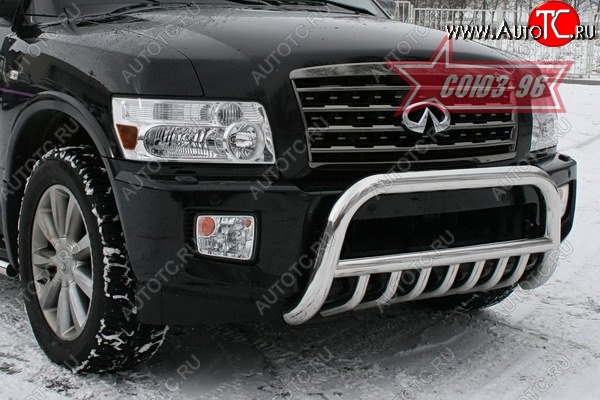 29 834 р. Защита переднего бампера Souz-96 (d76)  INFINITI QX56  JA60 (2004-2010) дорестайлинг, рестайлинг  с доставкой в г. Пермь