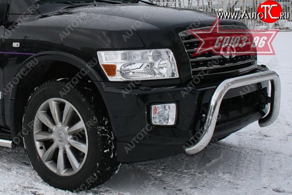 30 599 р. Защита переднего бампера Souz-96 (d76)  INFINITI QX56  JA60 (2004-2010) дорестайлинг, рестайлинг  с доставкой в г. Пермь