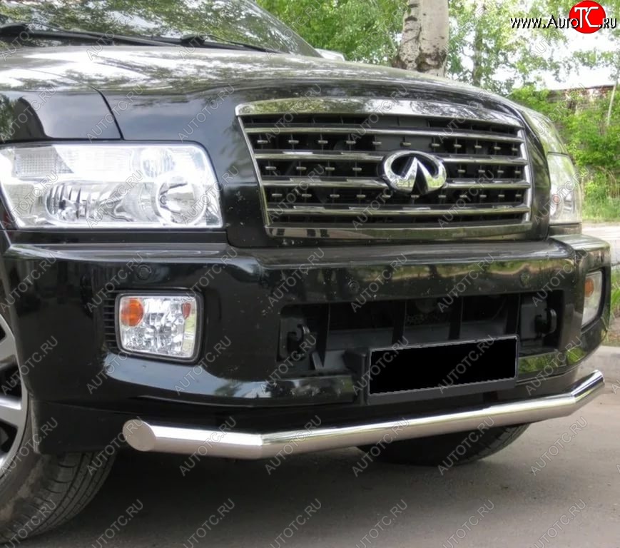 16 899 р. Одинарная защита переднего бампера диаметром 76 мм SLITKOFF  INFINITI QX56  JA60 (2004-2010) дорестайлинг, рестайлинг  с доставкой в г. Пермь