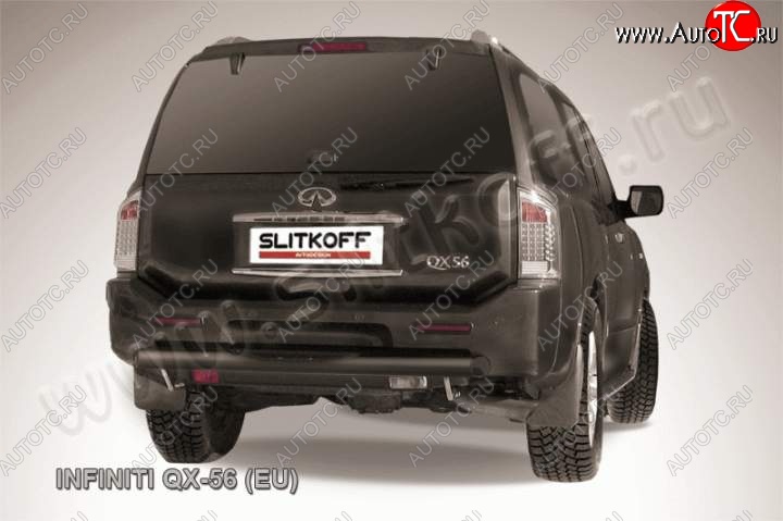15 999 р. Защита заднего бампера из трубы d76 Slitkoff (с проступью) INFINITI QX56 Z62 (2010-2013) (Цвет: серебристый)  с доставкой в г. Пермь