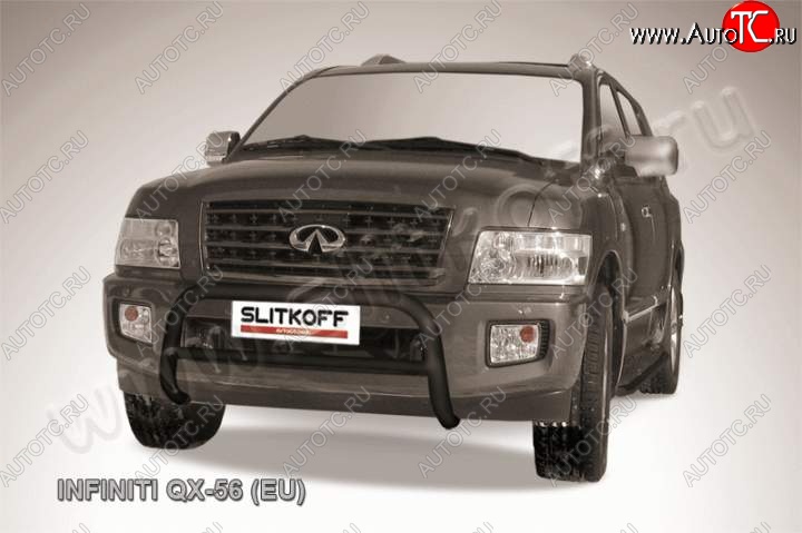 33 899 р. Кенгурятник d76 Slitkoff (низкий)  INFINITI QX56  JA60 (2004-2010) дорестайлинг, рестайлинг (Цвет: серебристый)  с доставкой в г. Пермь