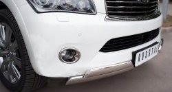 17 999 р. Защита переднего бампера (2 трубыØ76х42 мм, нержавейка) Russtal INFINITI QX56 Z62 (2010-2013)  с доставкой в г. Пермь. Увеличить фотографию 2