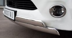 17 999 р. Защита переднего бампера (2 трубыØ76х42 мм, нержавейка) Russtal INFINITI QX56 Z62 (2010-2013)  с доставкой в г. Пермь. Увеличить фотографию 3