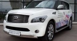 17 999 р. Защита переднего бампера (2 трубыØ76х42 мм, нержавейка) Russtal INFINITI QX56 Z62 (2010-2013)  с доставкой в г. Пермь. Увеличить фотографию 4