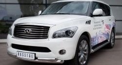 18 699 р. Защита переднего бампера (2 трубыØ76 и 63 мм, нержавейка) SLITKOFF INFINITI QX56 Z62 (2010-2013)  с доставкой в г. Пермь. Увеличить фотографию 4