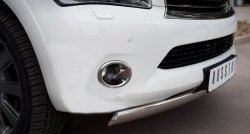11 599 р. Защита переднего бампера (Ø75х42 мм, нержавейка) Russtal INFINITI QX56 Z62 (2010-2013)  с доставкой в г. Пермь. Увеличить фотографию 2