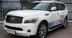 11 599 р. Защита переднего бампера (Ø75х42 мм, нержавейка) Russtal INFINITI QX56 Z62 (2010-2013)  с доставкой в г. Пермь. Увеличить фотографию 4