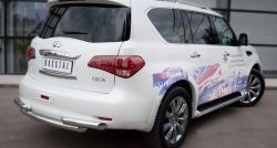 20 099 р. Защита заднего бампера (Ø76 мм, нержавейка) SLITKOFF INFINITI QX56 Z62 (2010-2013)  с доставкой в г. Пермь. Увеличить фотографию 4