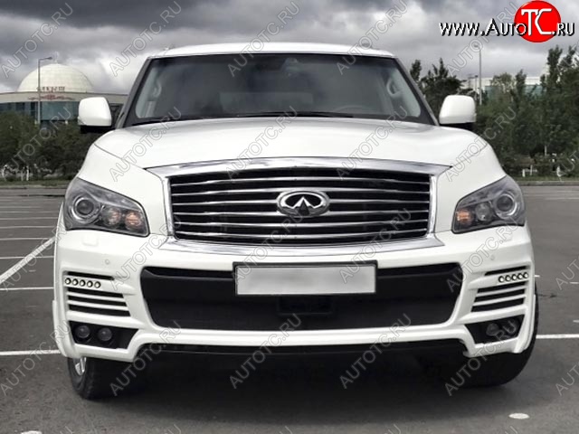 42 299 р. Передний бампер MzSpeed INFINITI QX56 Z62 (2010-2013) (Неокрашенный)  с доставкой в г. Пермь